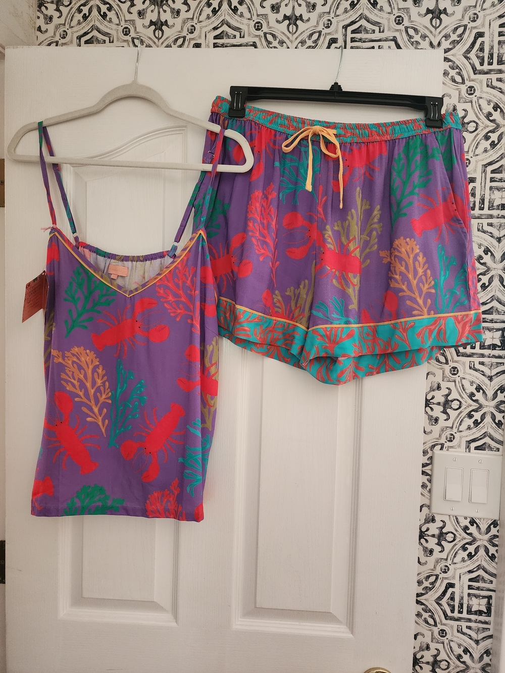 Powder Brand Lobster Print Sleep Set - Tank & Shorts - NWT